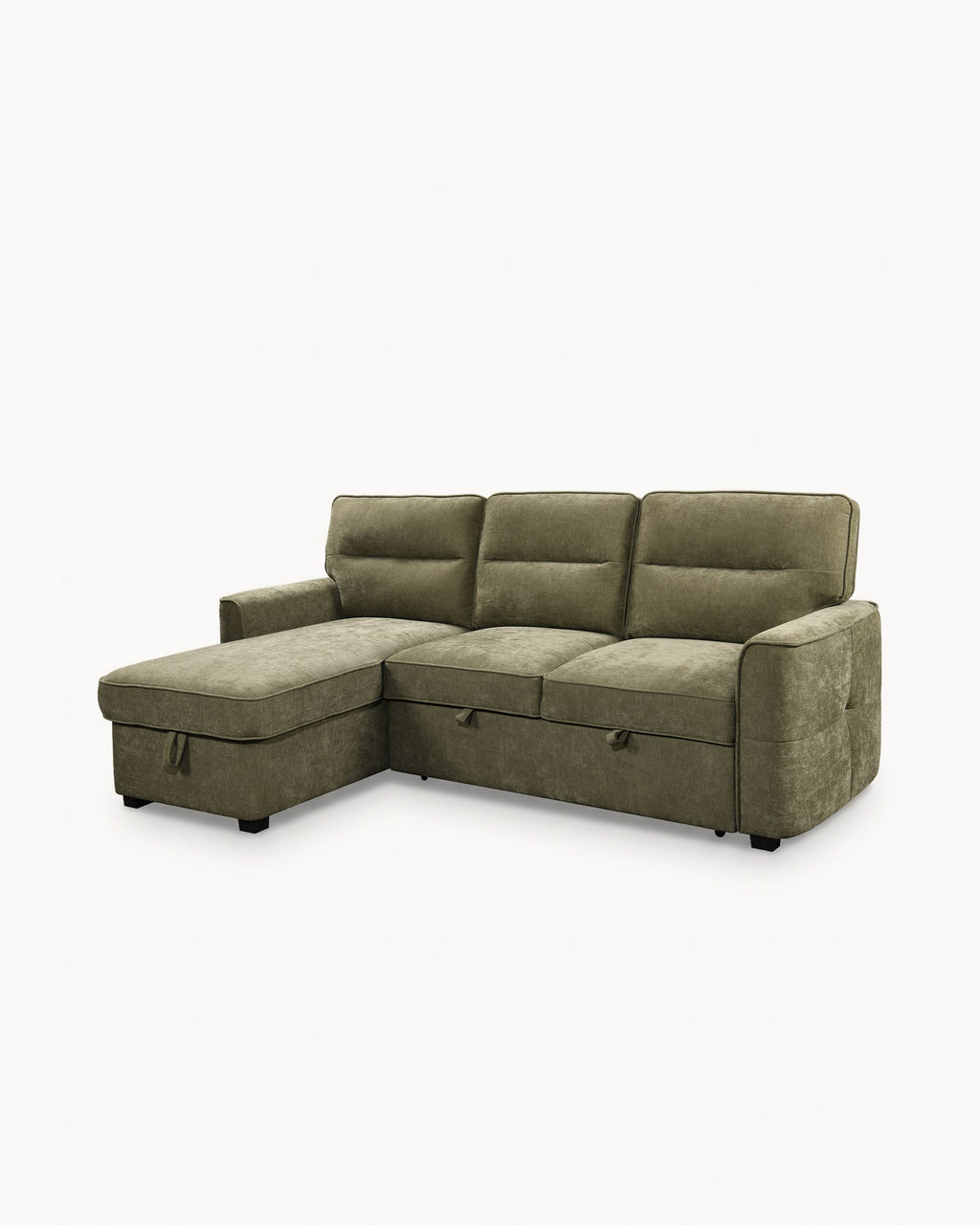 Sofá chaise lounge reversível POLINA com cama e baú
