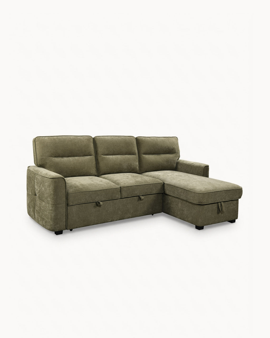 Sofá chaise lounge reversível POLINA com cama e baú