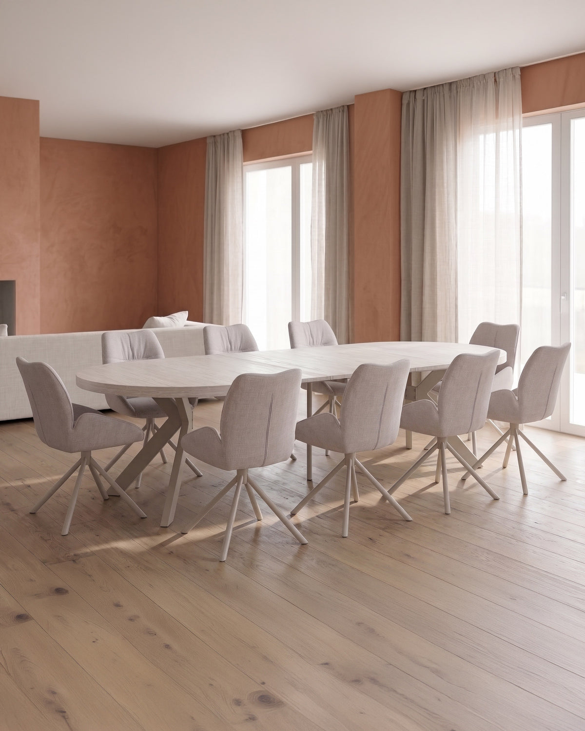 Mesa redonda extensível CHRISTAL (150-300cm)