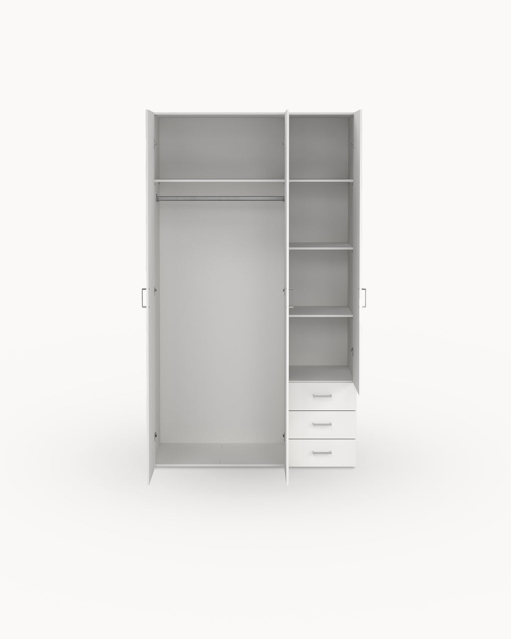 SOAJO wardrobe with 3 doors and 3 drawers