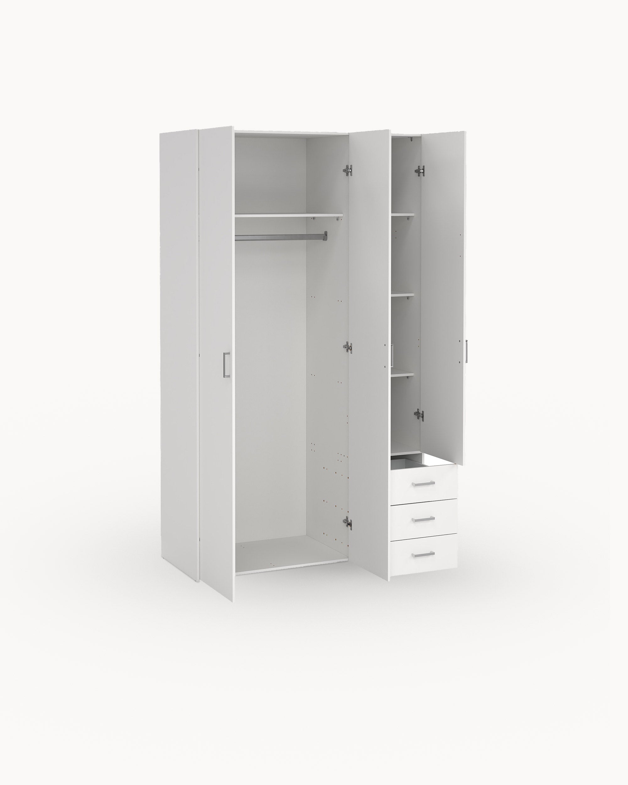SOAJO wardrobe with 3 doors and 3 drawers