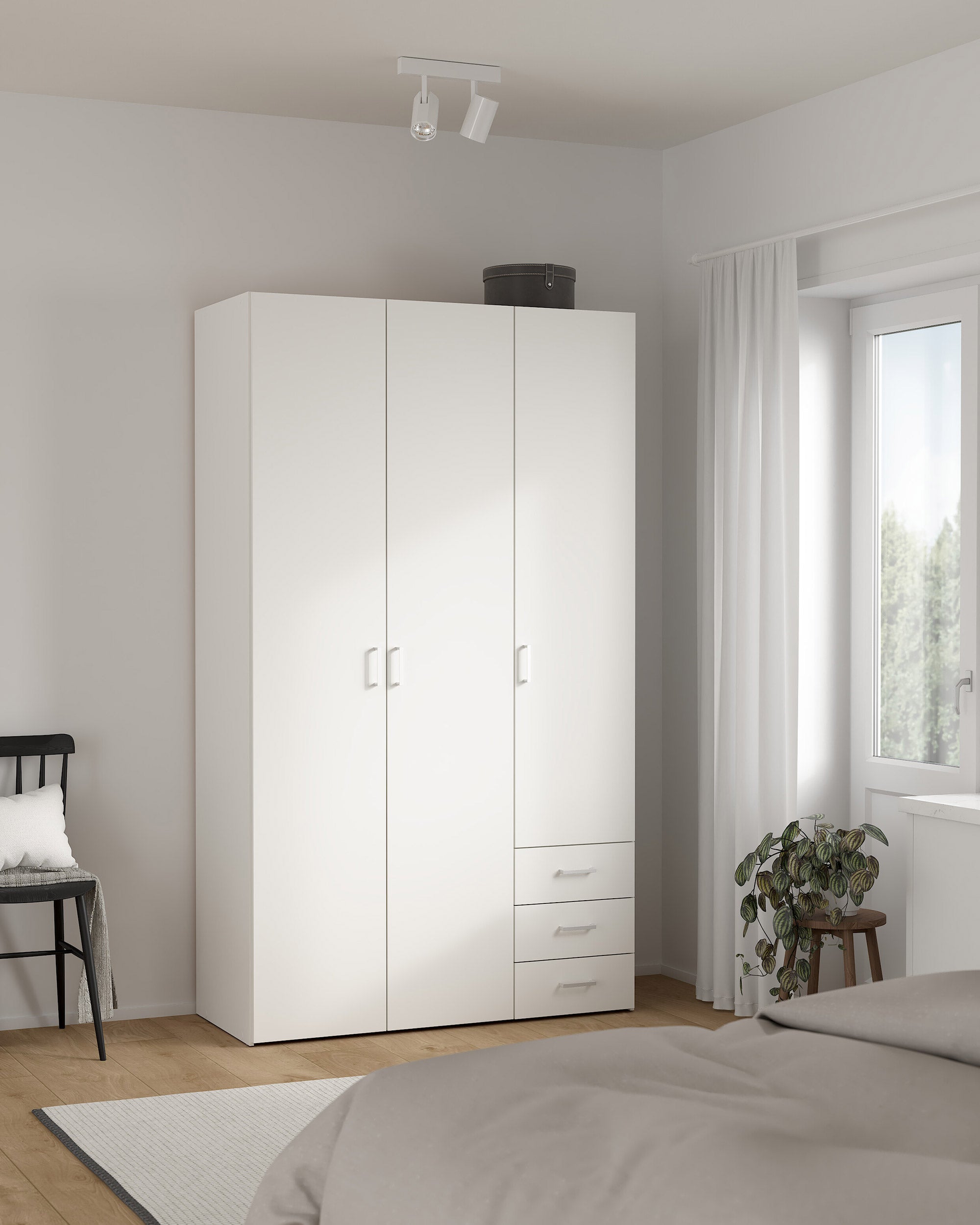 SOAJO wardrobe with 3 doors and 3 drawers