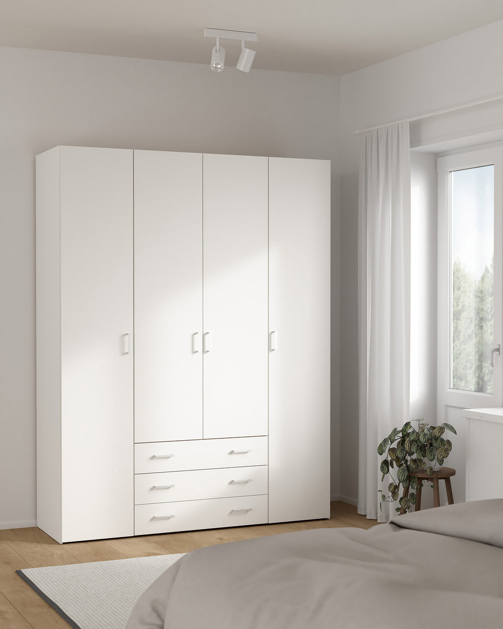 Soajo wardrobe with 4 doors and 3 drawers