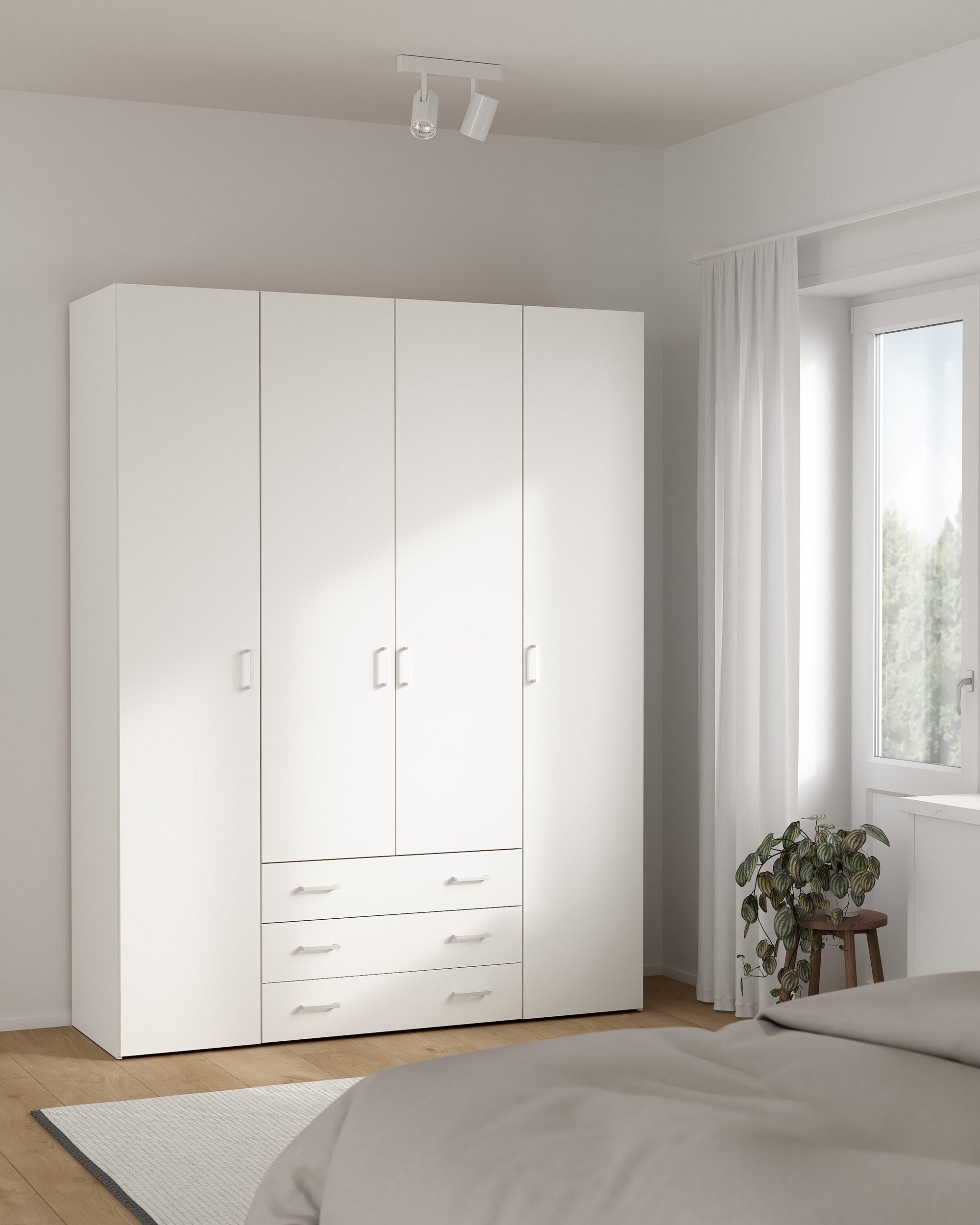 Soajo wardrobe with 4 doors and 3 drawers