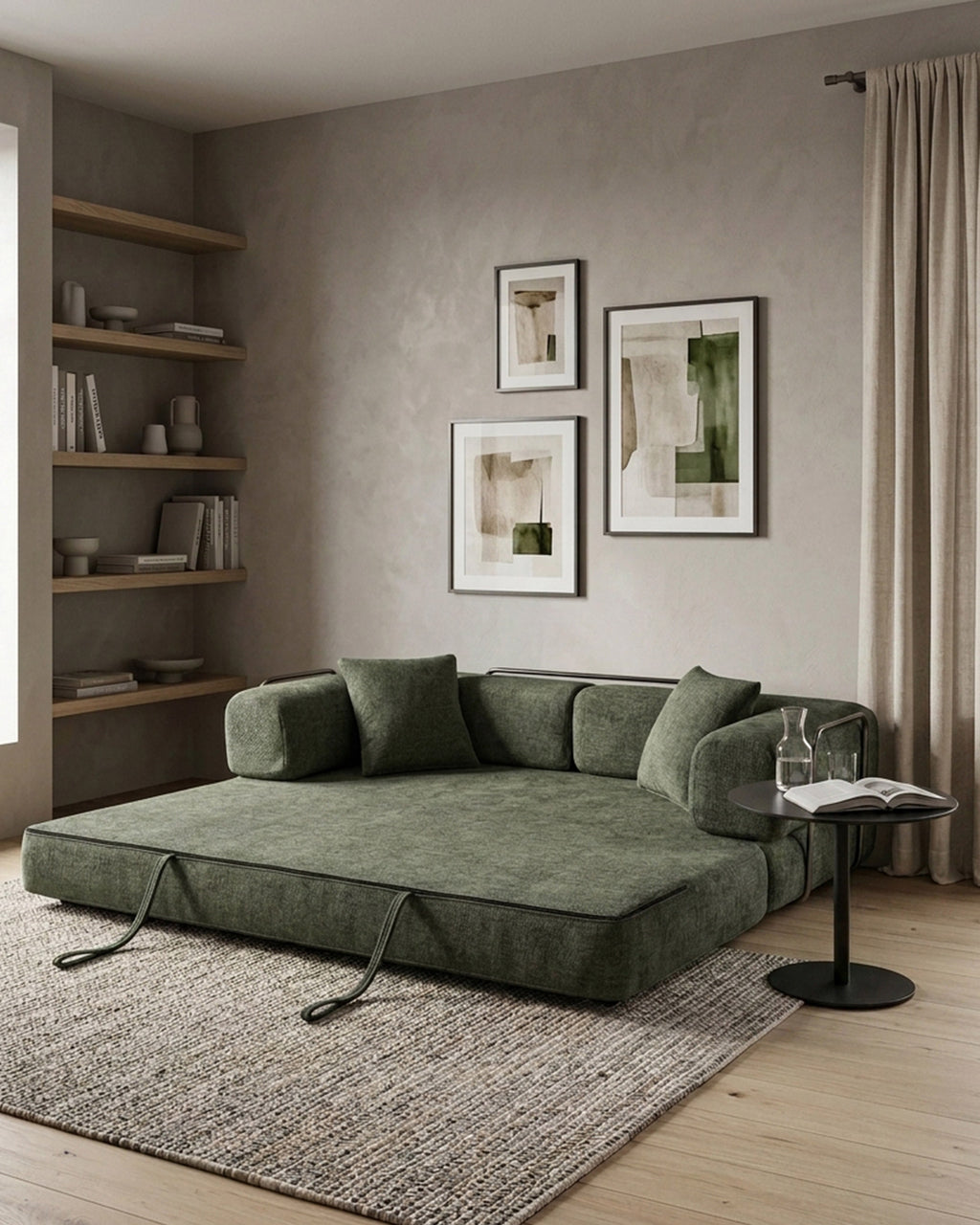 Sofás POP UP! Sofá 3 lugares OPEN com cama embalado a vácuo