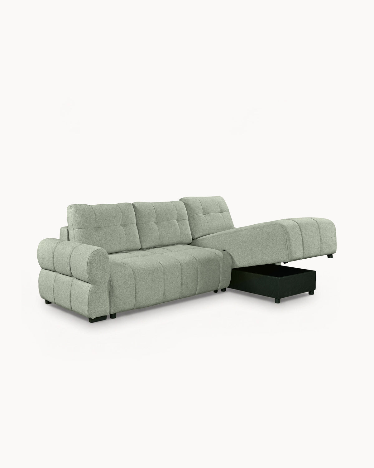 Sofá chaise longue RAYLA con cama y arcón