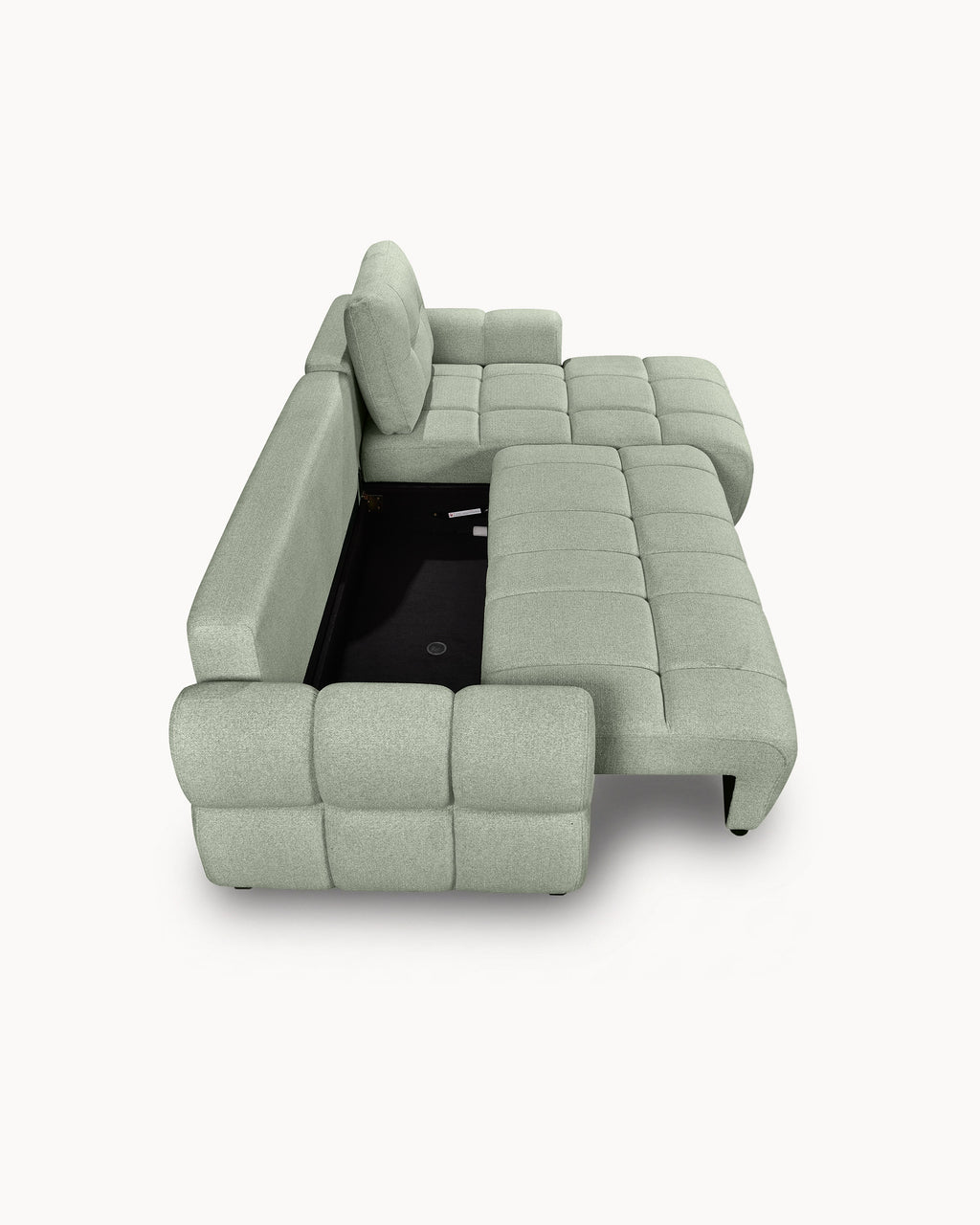 Sofá chaise longue RAYLA con cama y arcón