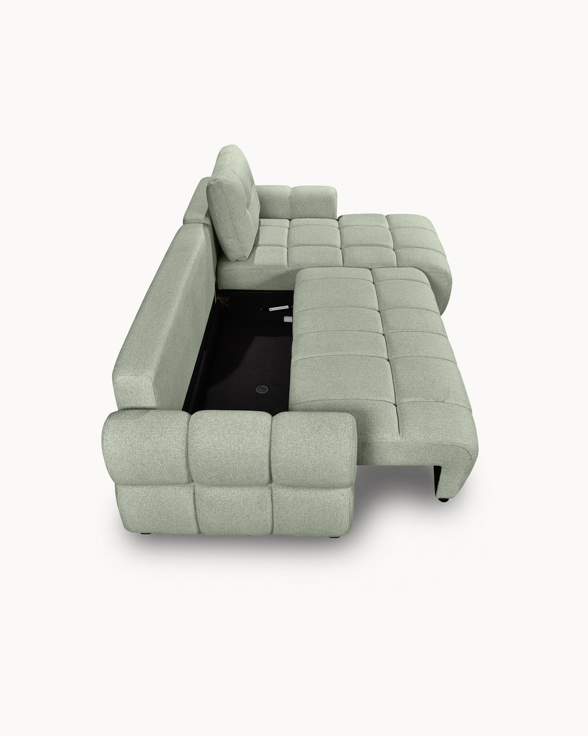 Sofá chaise longue RAYLA con cama y arcón