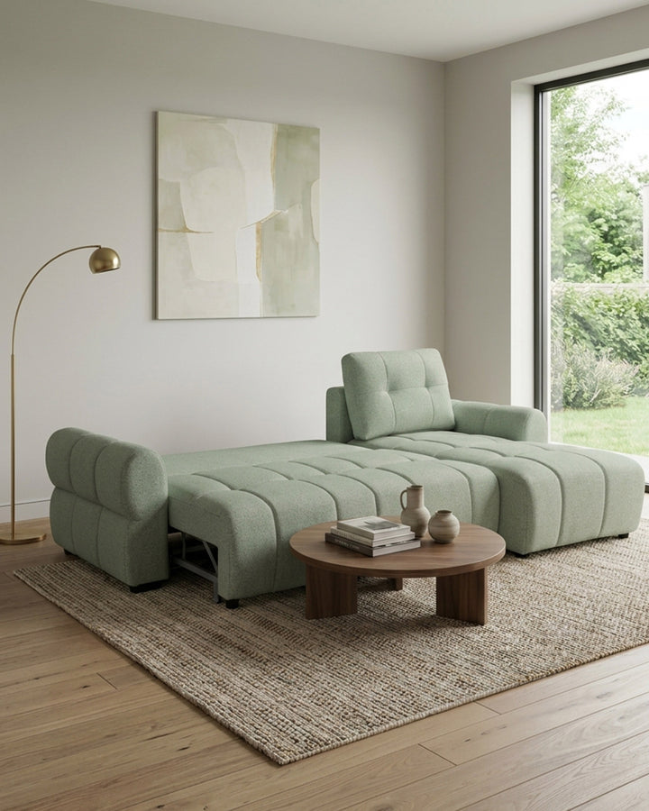 RAYLA chaise longue sofa bed with storage