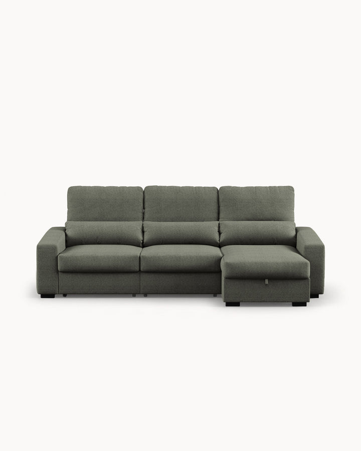 Sofá chaise longue reversible ALABAMA con cama y arcón