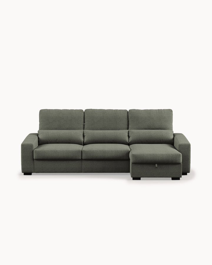 Sofá chaise longue reversível ALABAMA com cama e baú