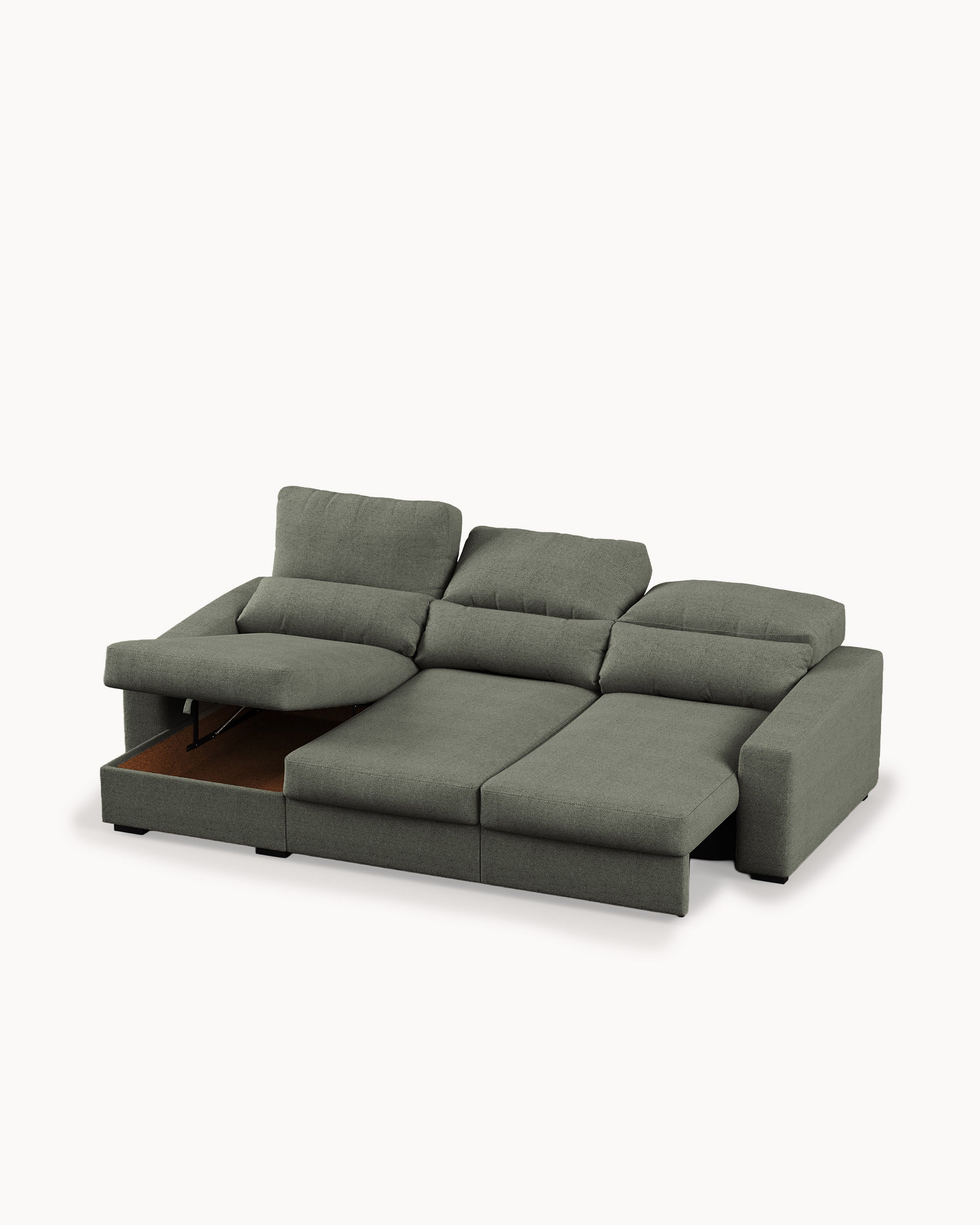 ALABAMA reversible chaise longue sofa with bed and storage box