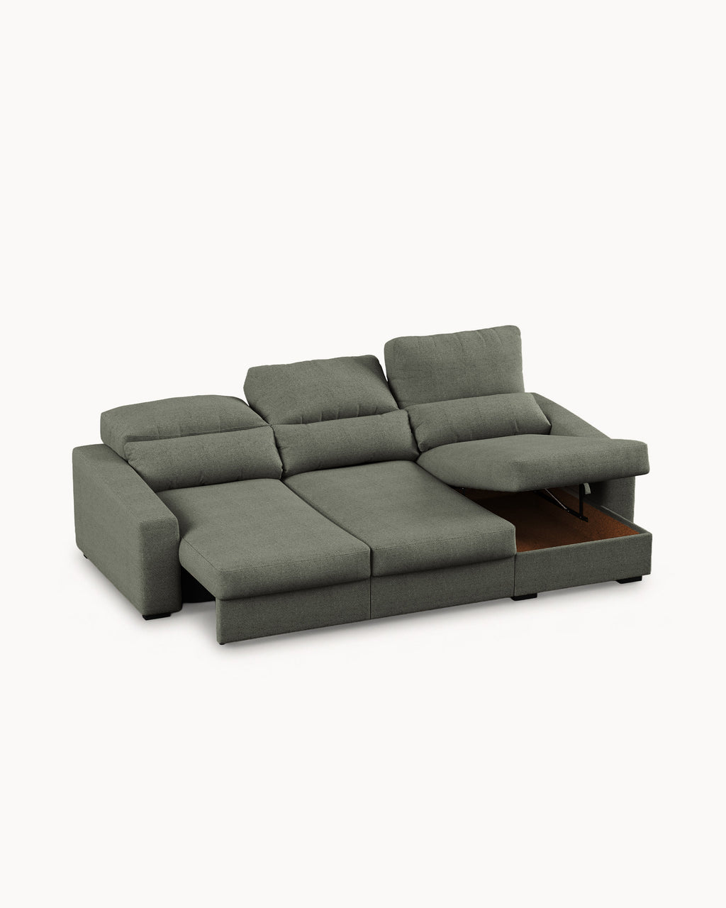 ALABAMA reversible chaise longue sofa with bed and storage box