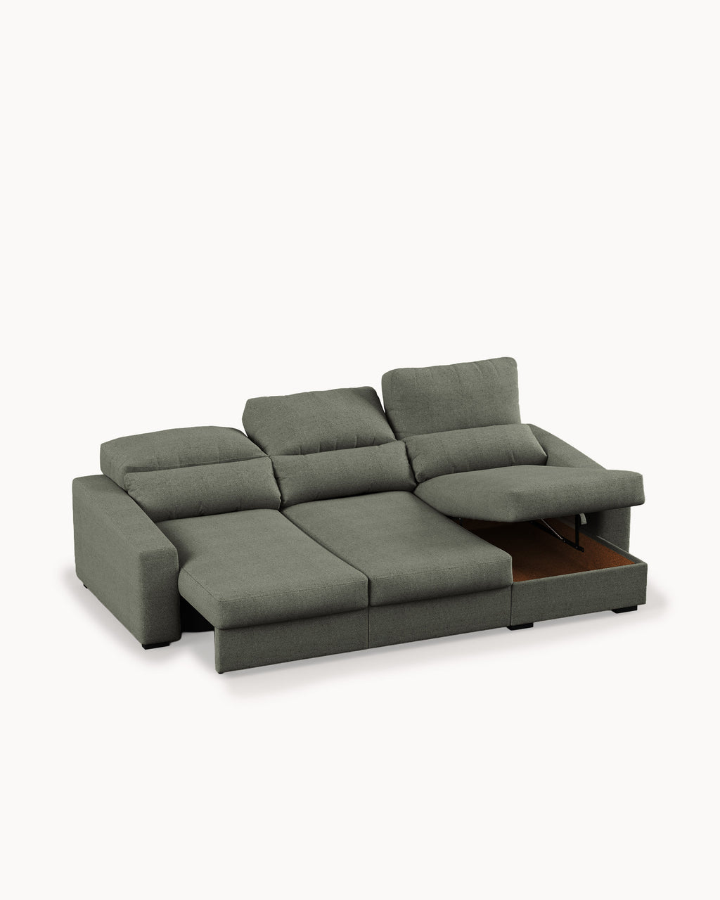 ALABAMA reversible chaise longue sofa with bed and storage box