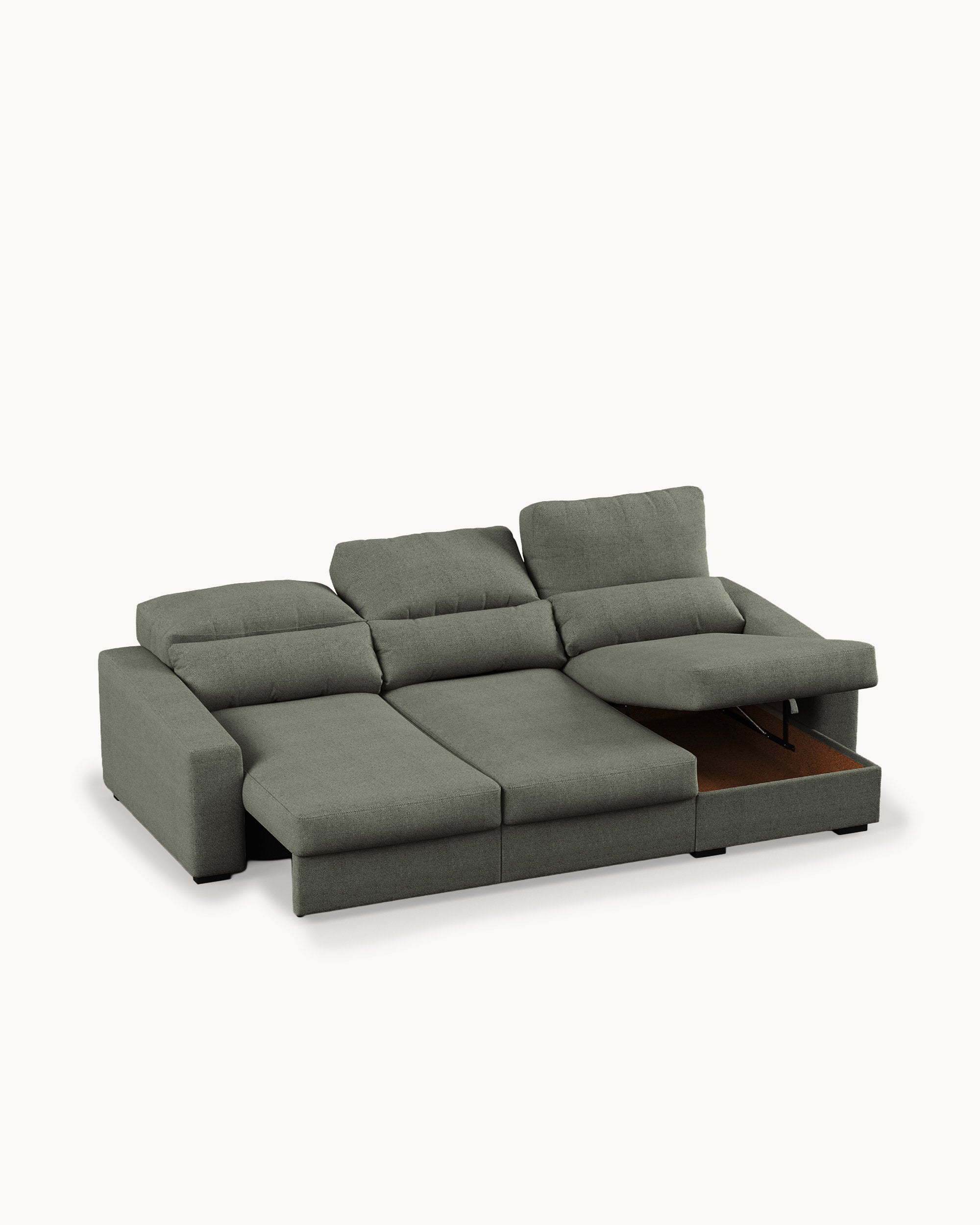 ALABAMA reversible chaise longue sofa with bed and storage box