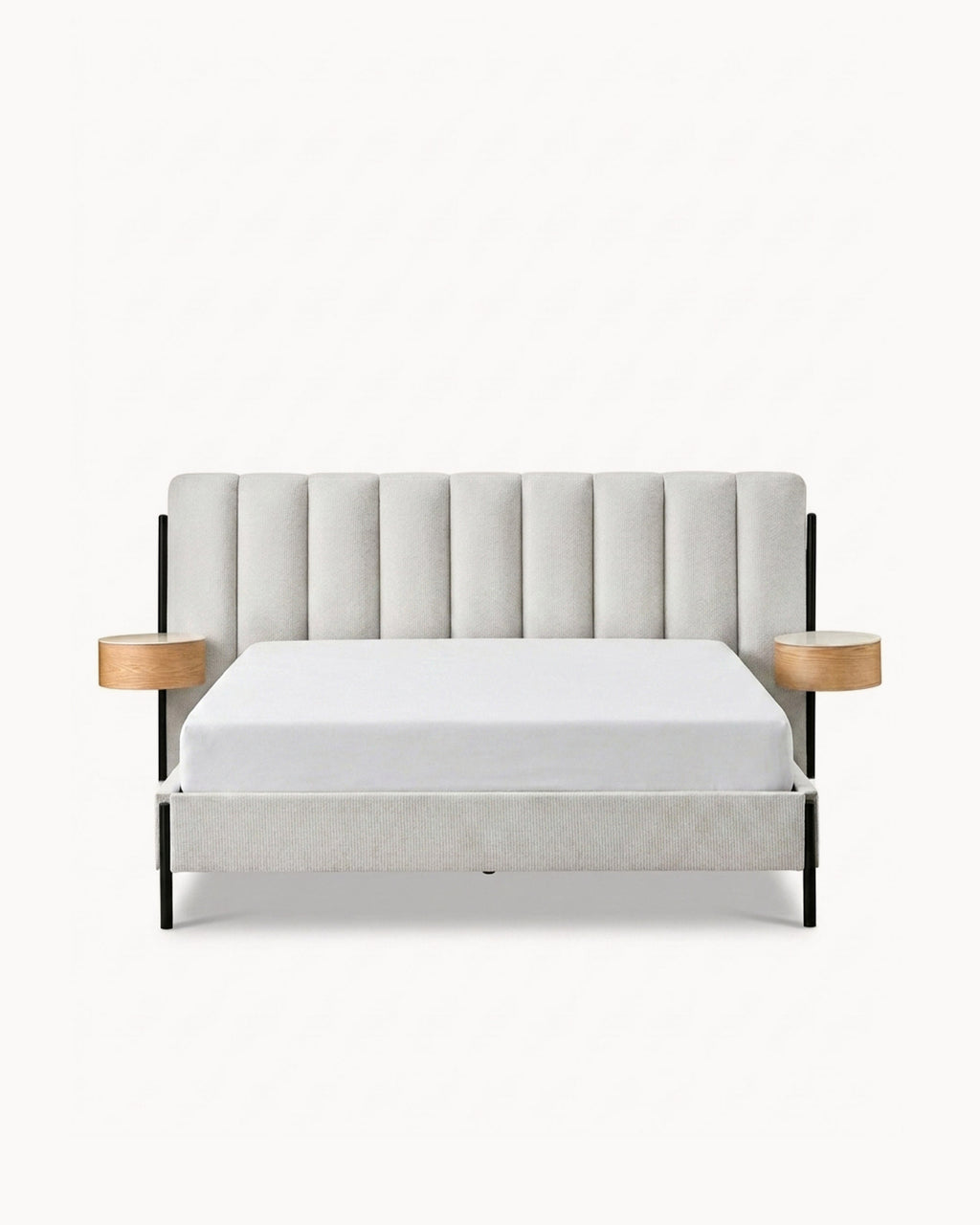 Cama de casal QUEENIE com 2 mesas de cabeceira