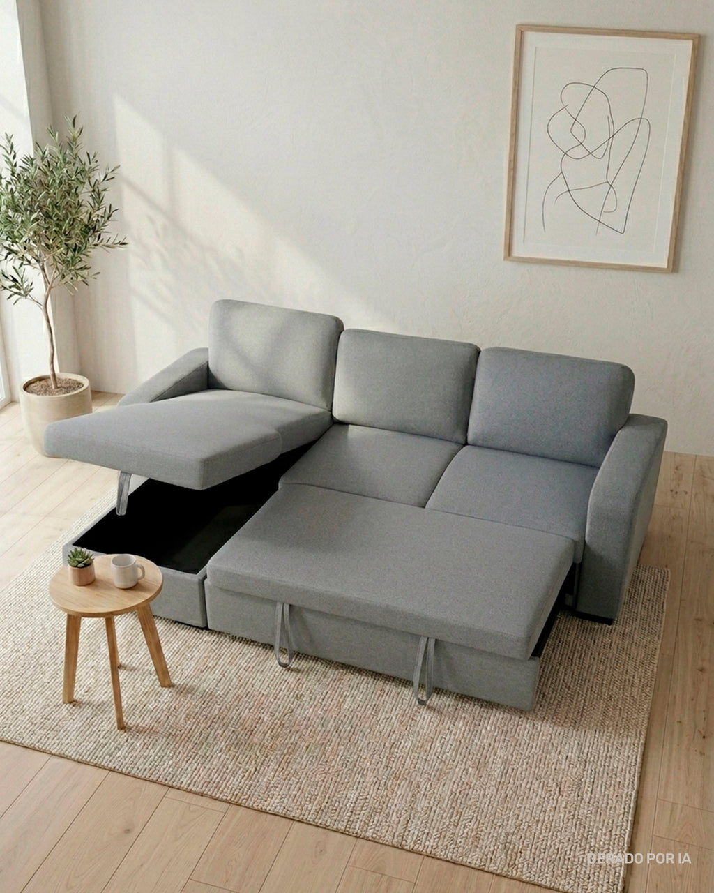 MANHATTAN chaise longue sofa with bed and storage box