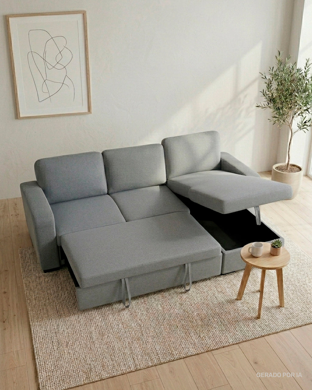 MANHATTAN chaise longue sofa with bed and storage box