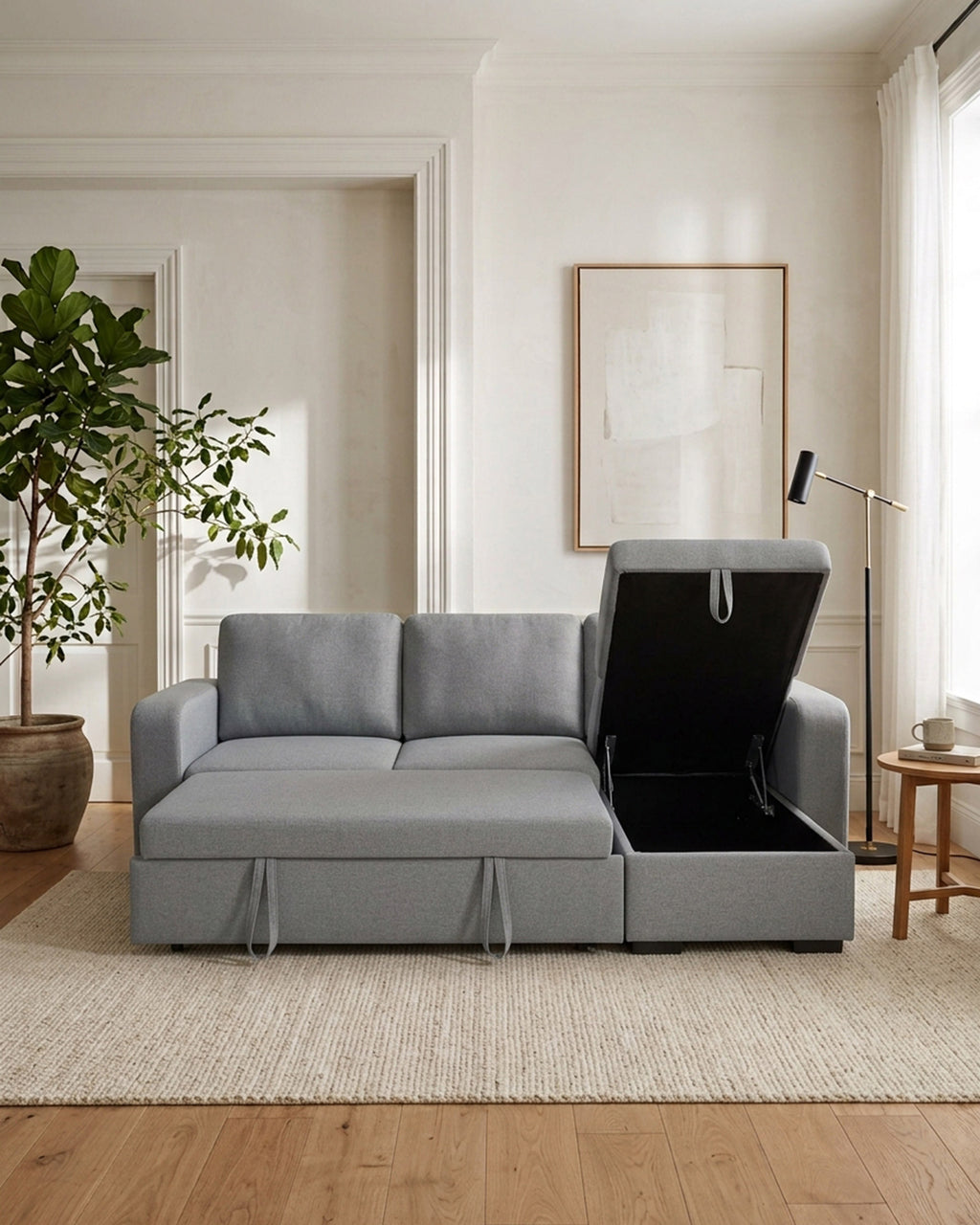 Sofá chaise longue MANHATTAN con cama y arcón