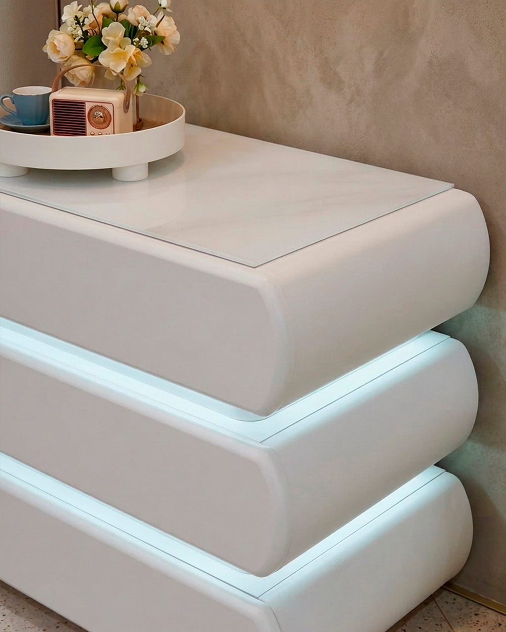 Toucador MARU com espelho,iluminação LED e cadeira