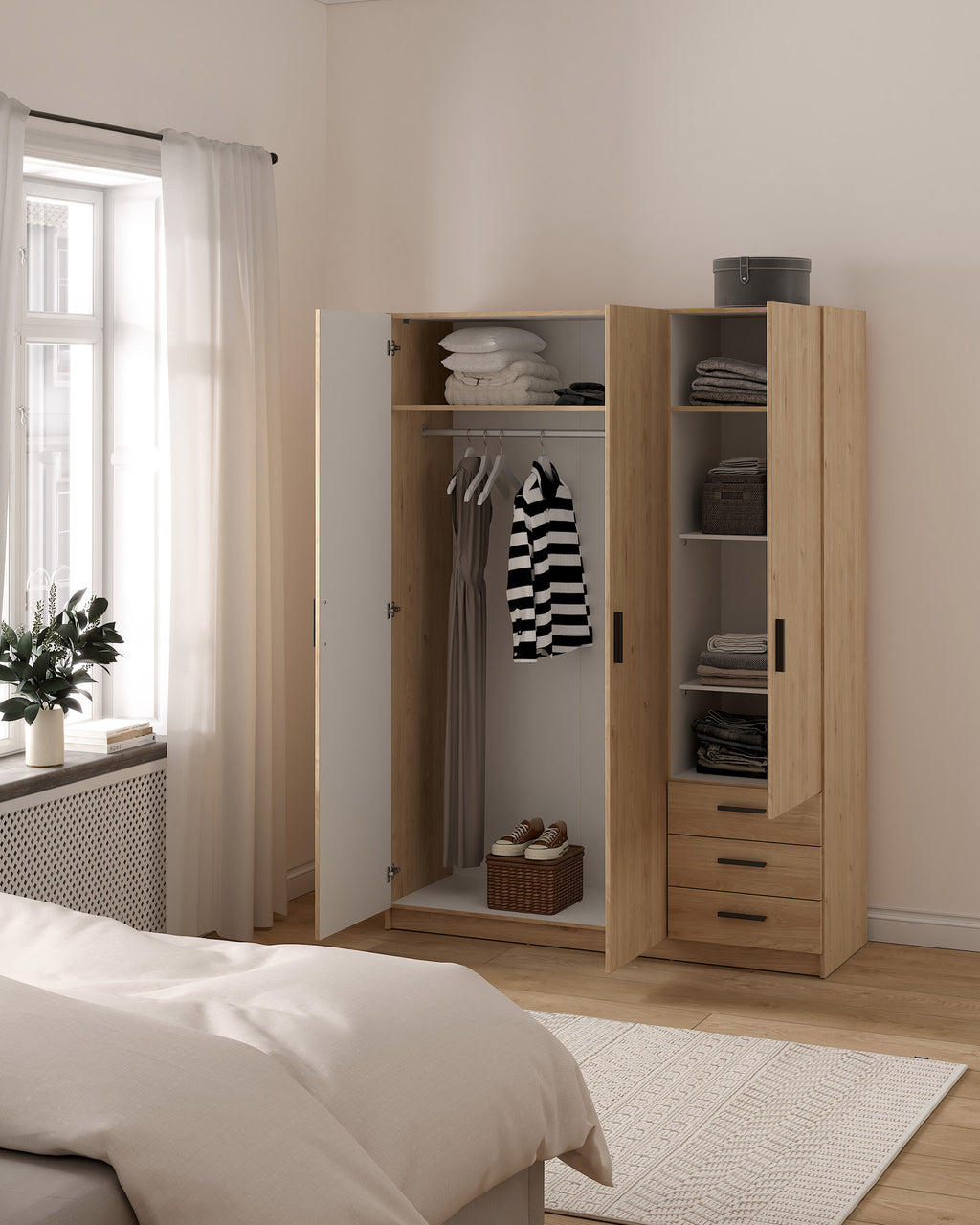 Roupeiro GERÊS com 3 portas e 3 gavetas