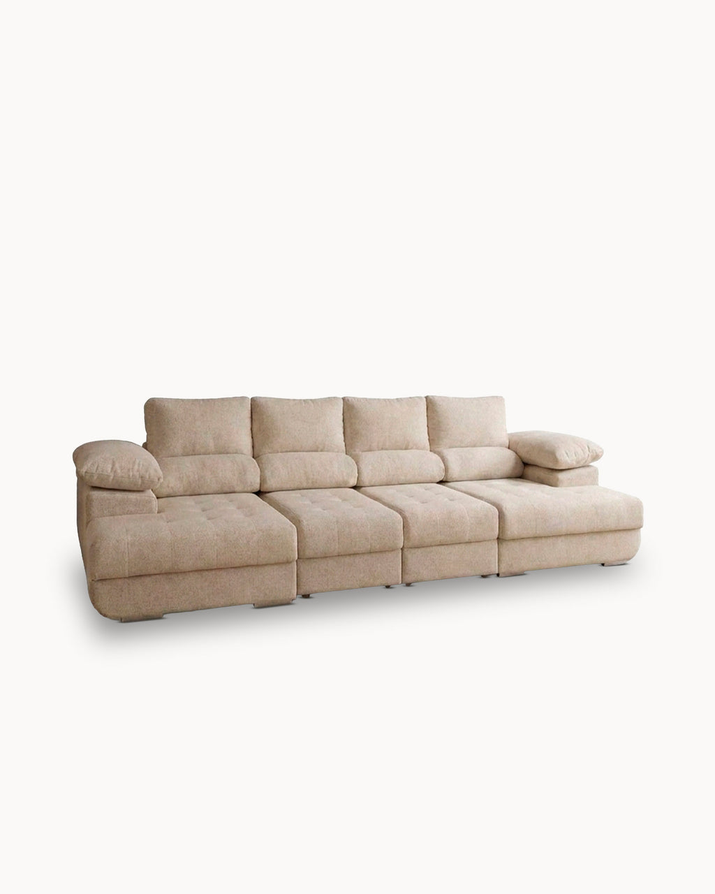 Sofá com dupla chaise longue CORNITO com baús e cama