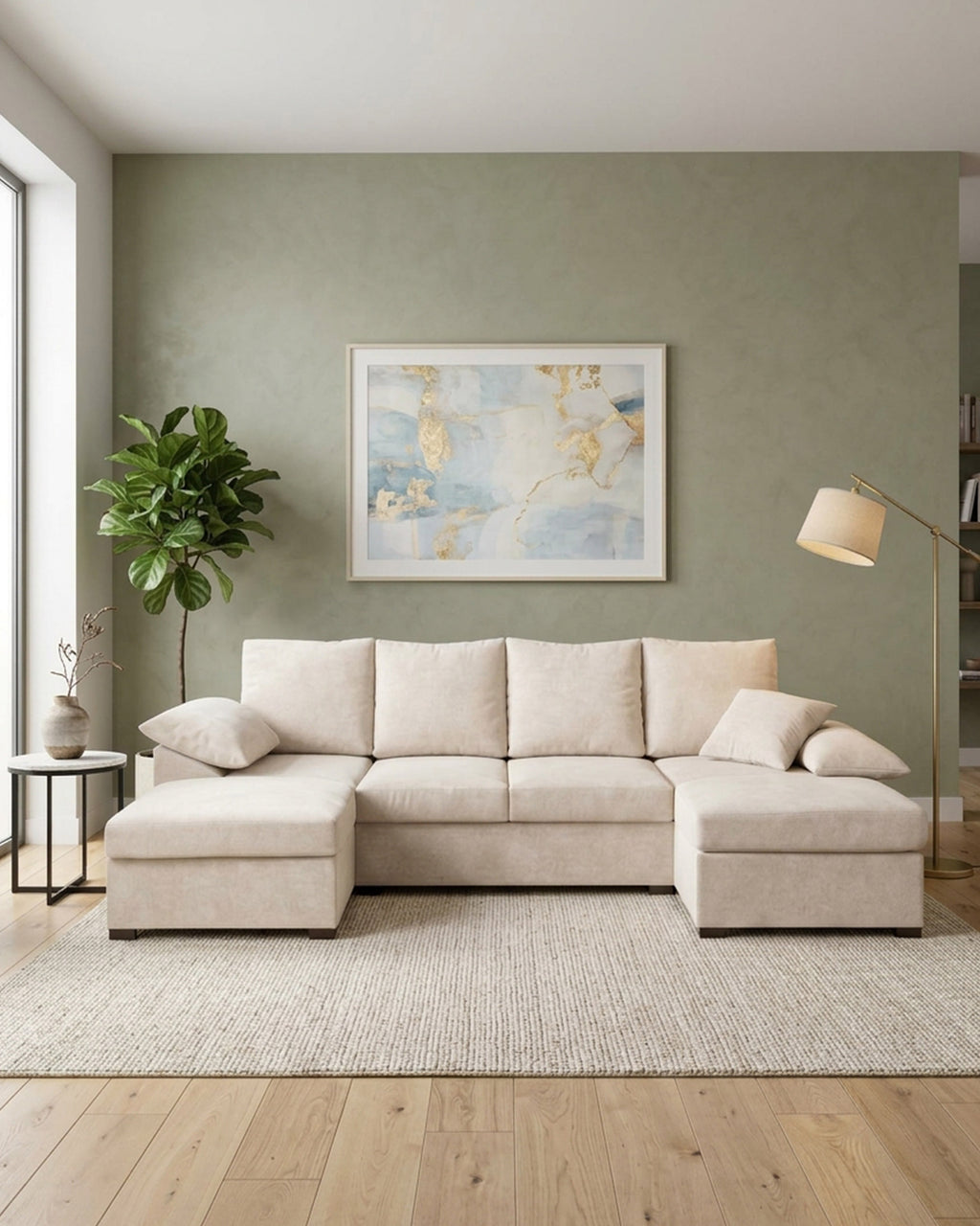 Sofá com dupla chaise longue ROSETA