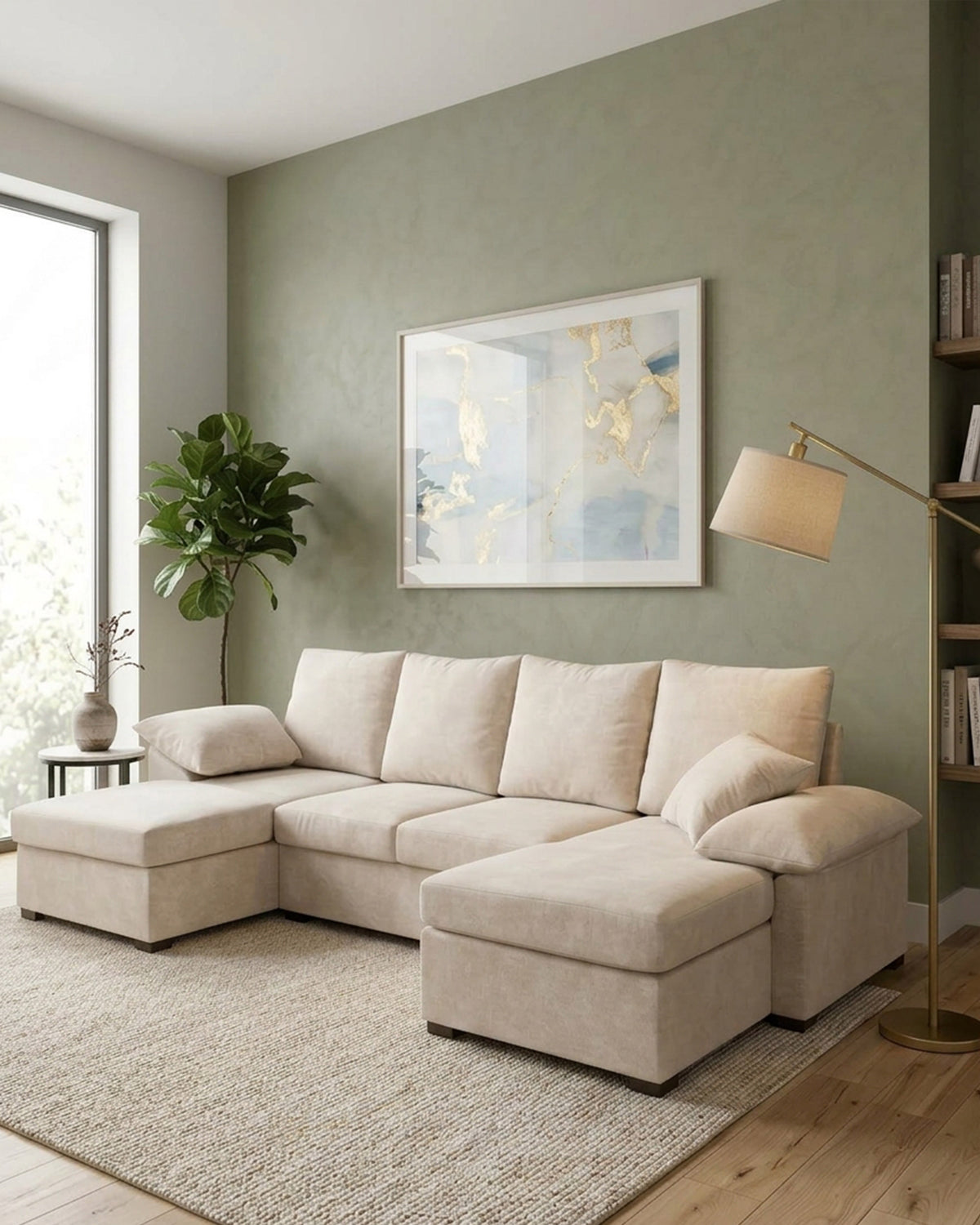 Sofá com dupla chaise longue ROSETA