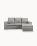 Sofá chaise lounge reversível CASTELO com puffs