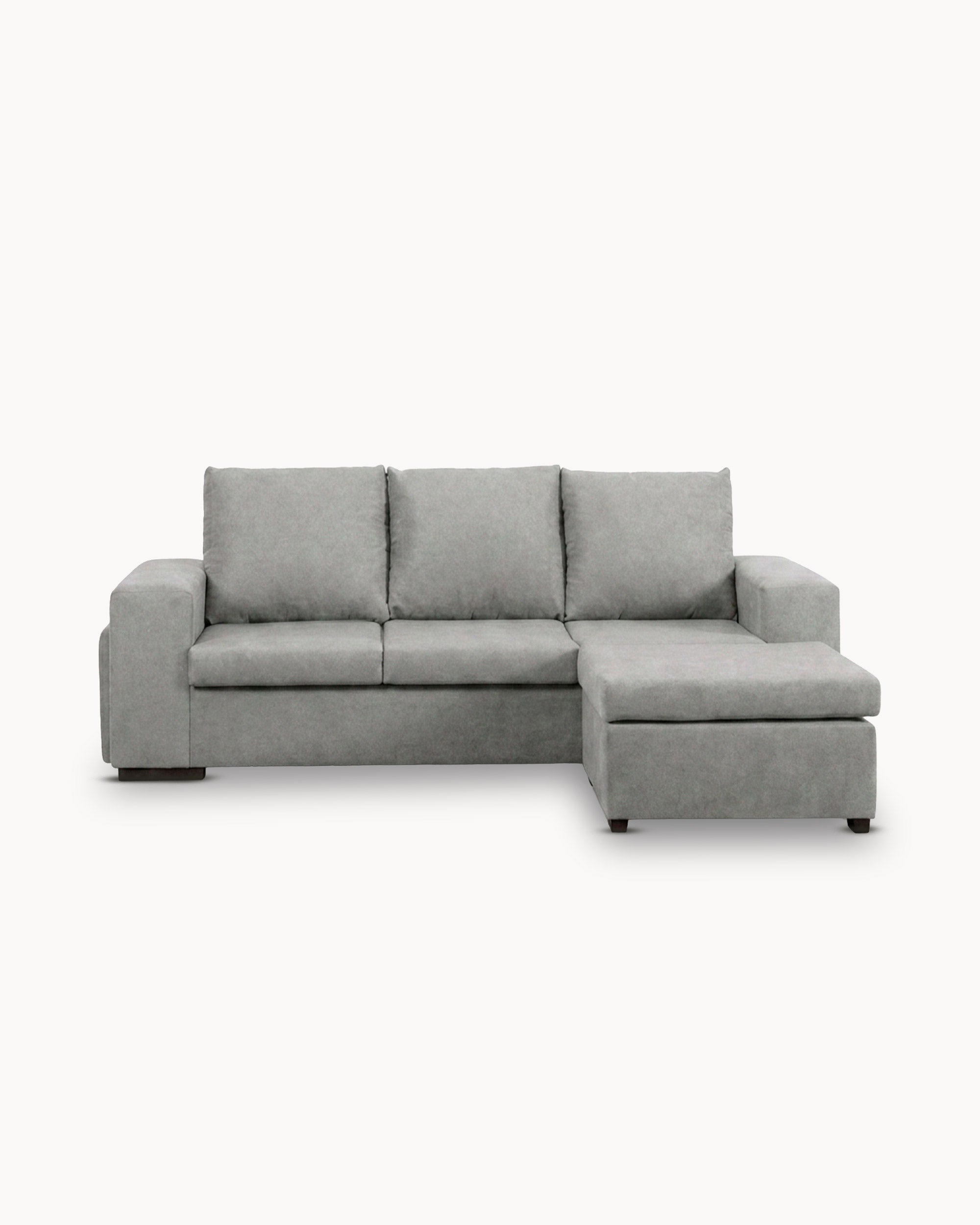 Sofá chaise lounge reversível CASTELO com puffs