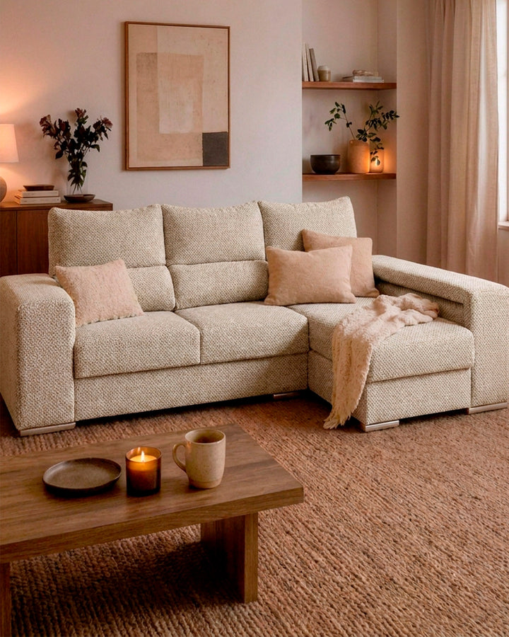 Sofá chaise longue GUARDIAN com puffs