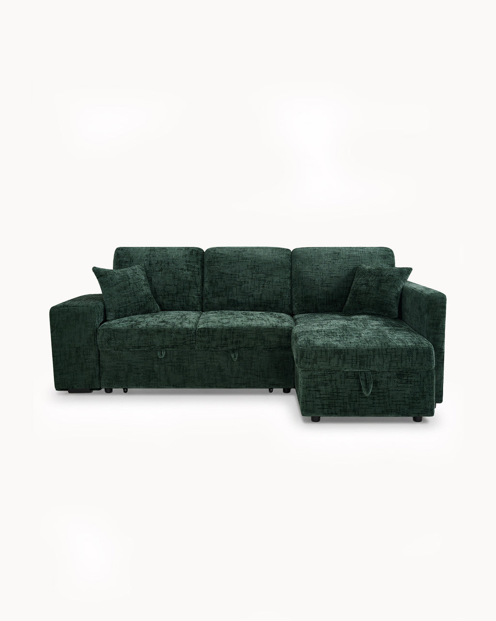 STACY II chaise longue sofa with bed, storage and ottomans