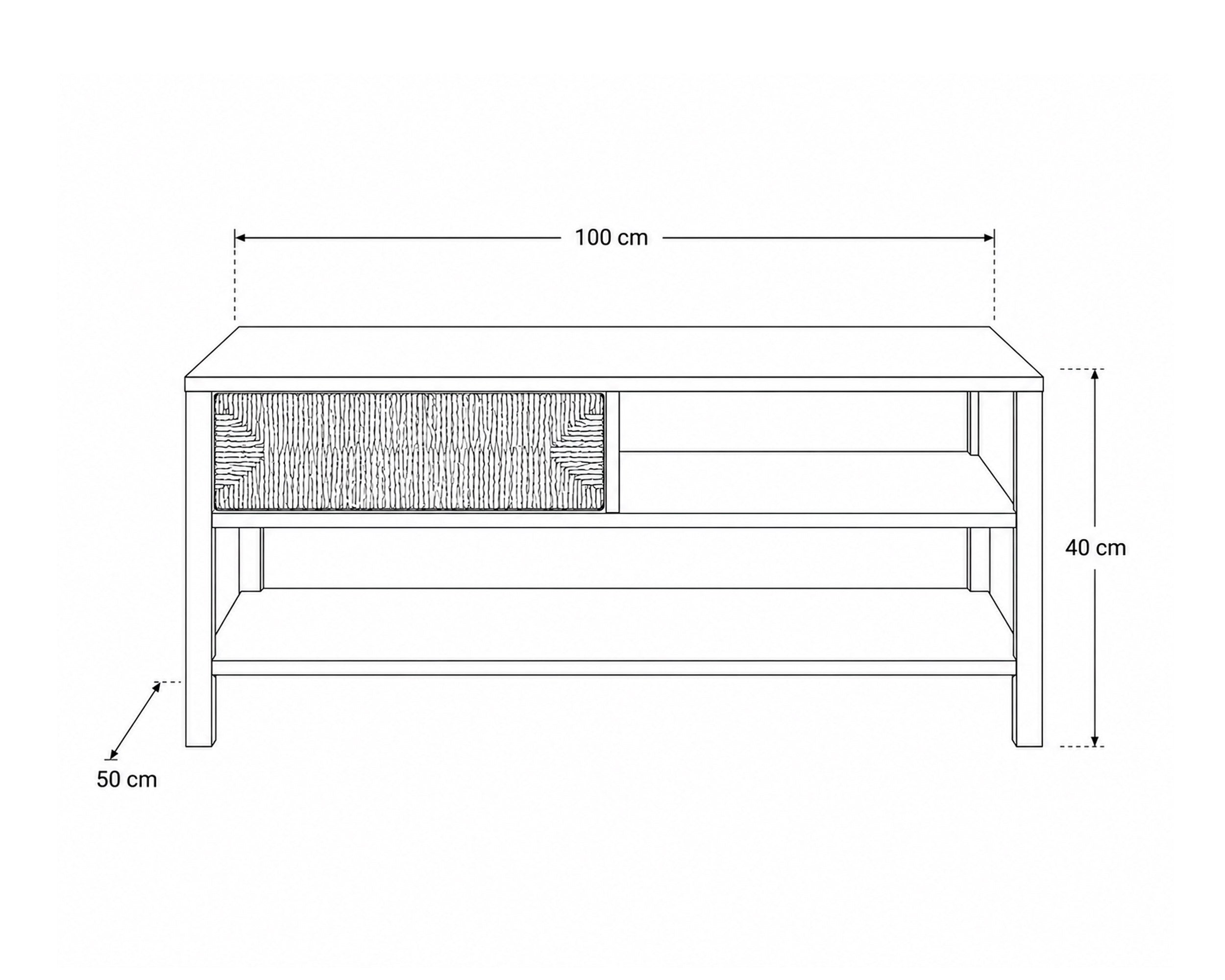 Mesa de centro GRACE com 1 gaveta