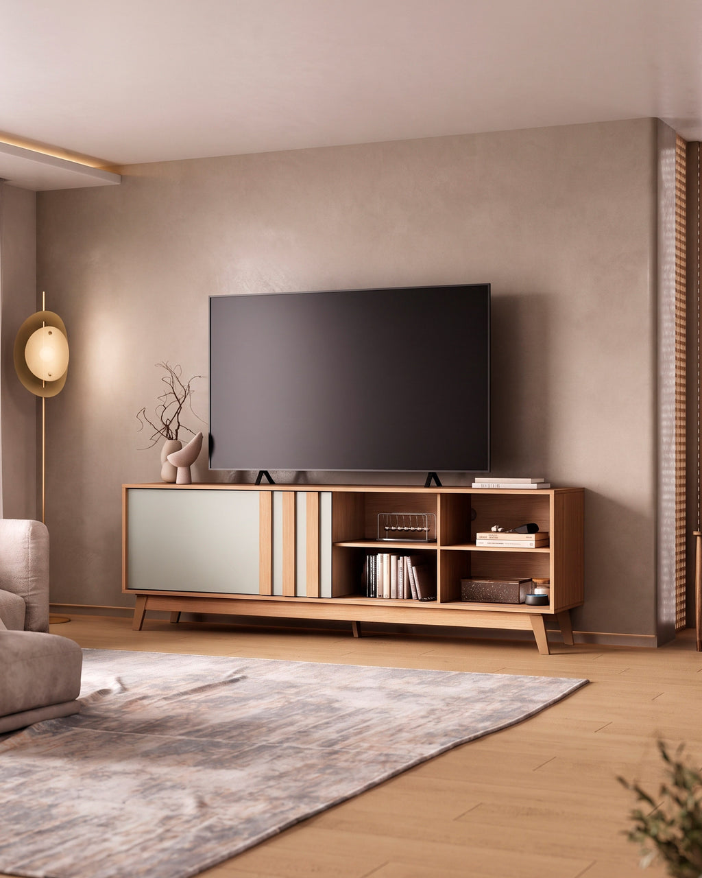 Móvel TV ACE com porta deslizante reversível