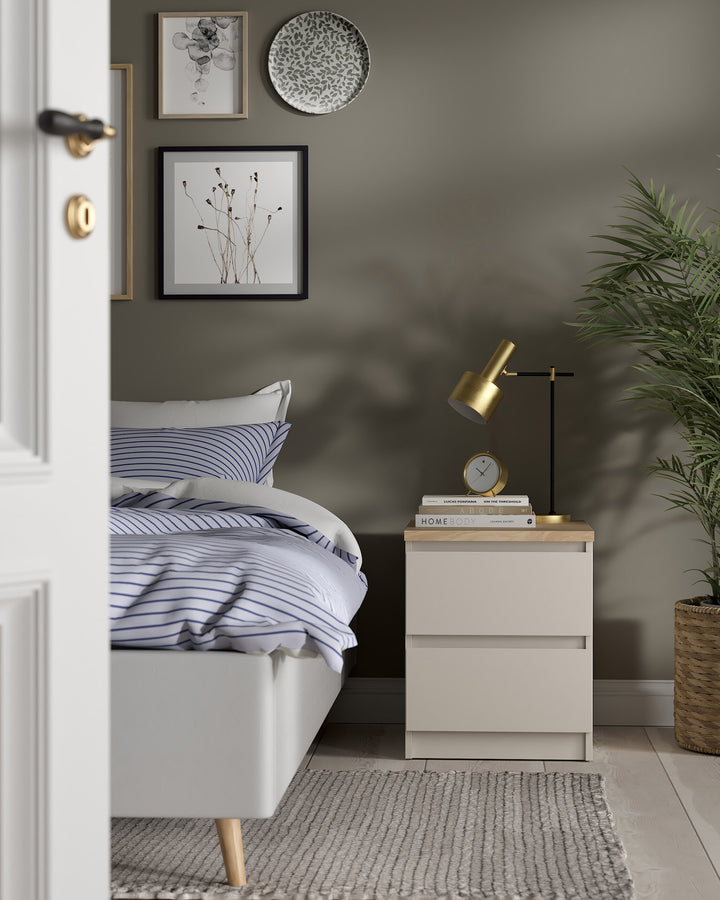 NEW MATRIX SHINY bedside table with 2 drawers