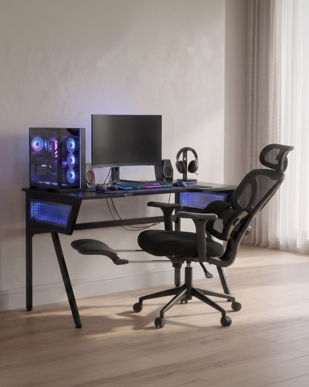 Cadeira de escritório GLIDE reclinável e com apoio para pés