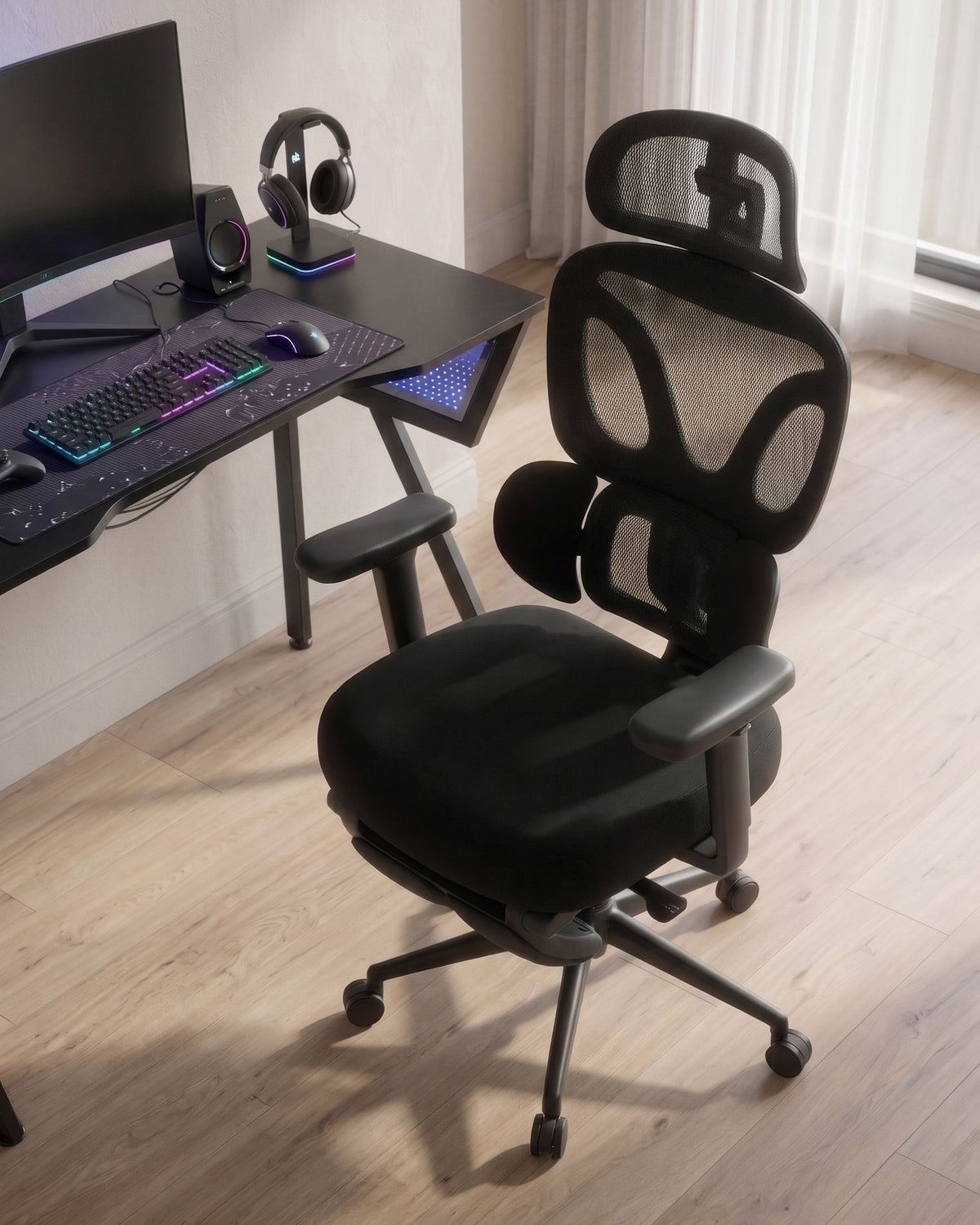 Cadeira de escritório GLIDE reclinável e com apoio para pés