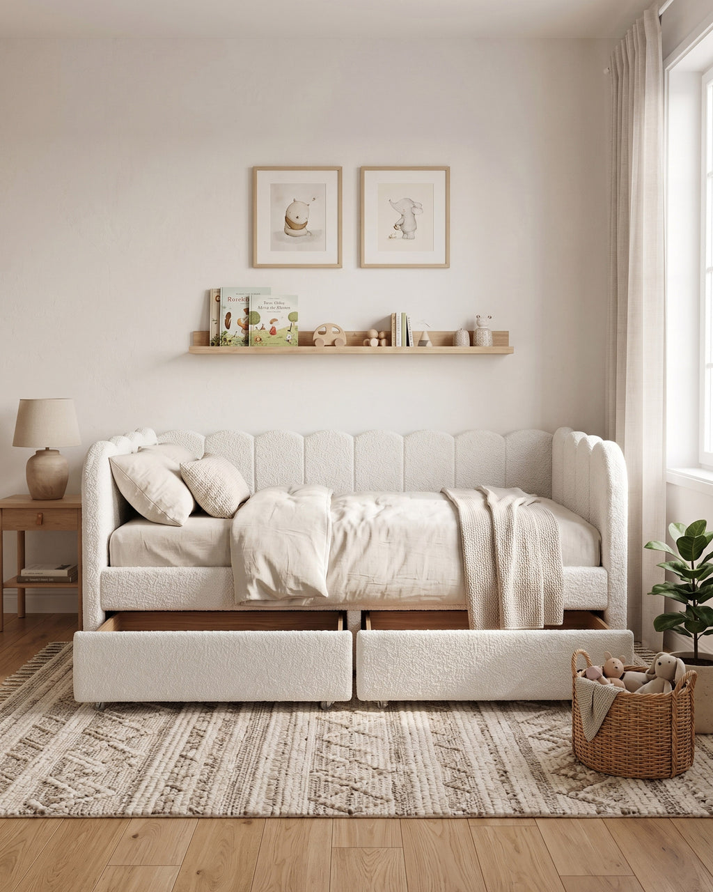 Cama de solteiro EVA com gavetas