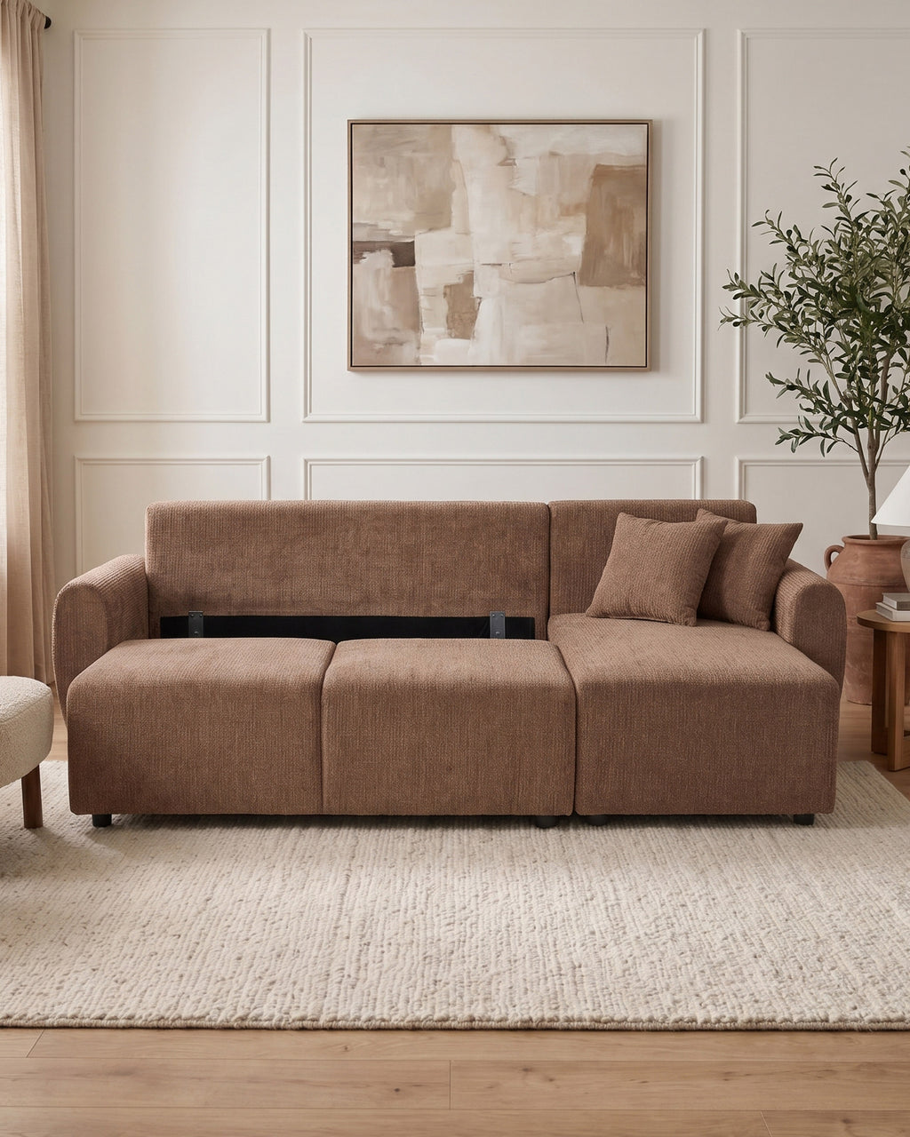 COTTA reversible chaise longue sofa with bed and storage chest