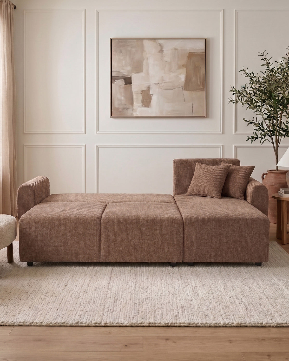 COTTA reversible chaise longue sofa with bed and storage chest