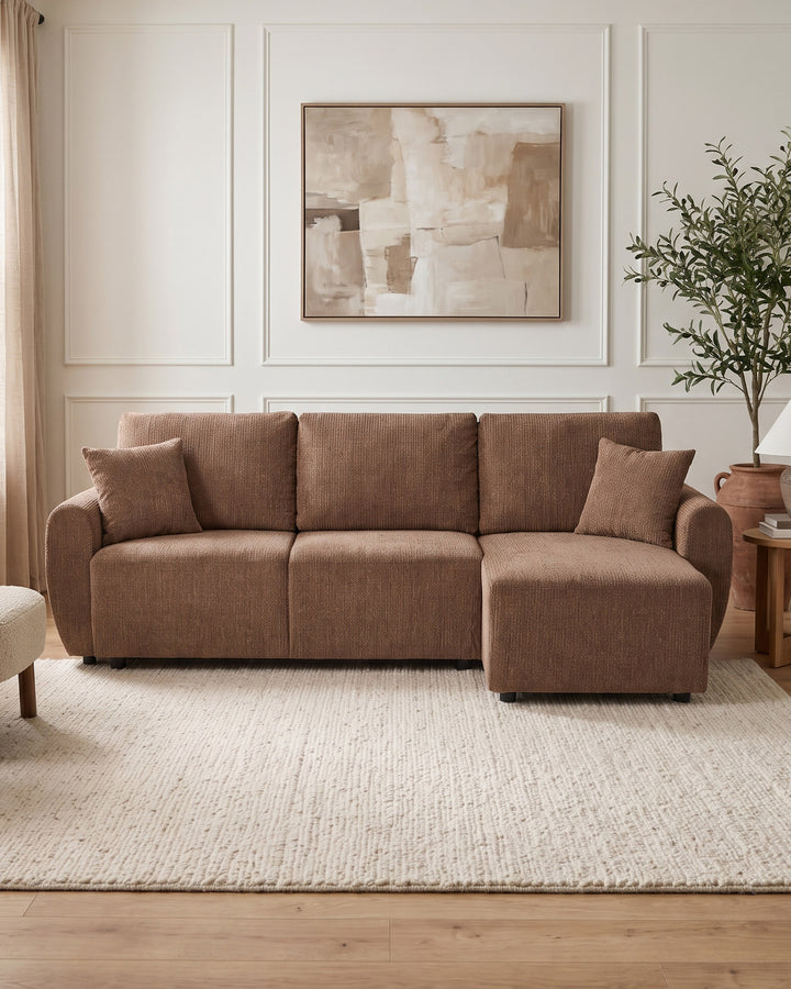 COTTA reversible chaise longue sofa with bed and storage chest