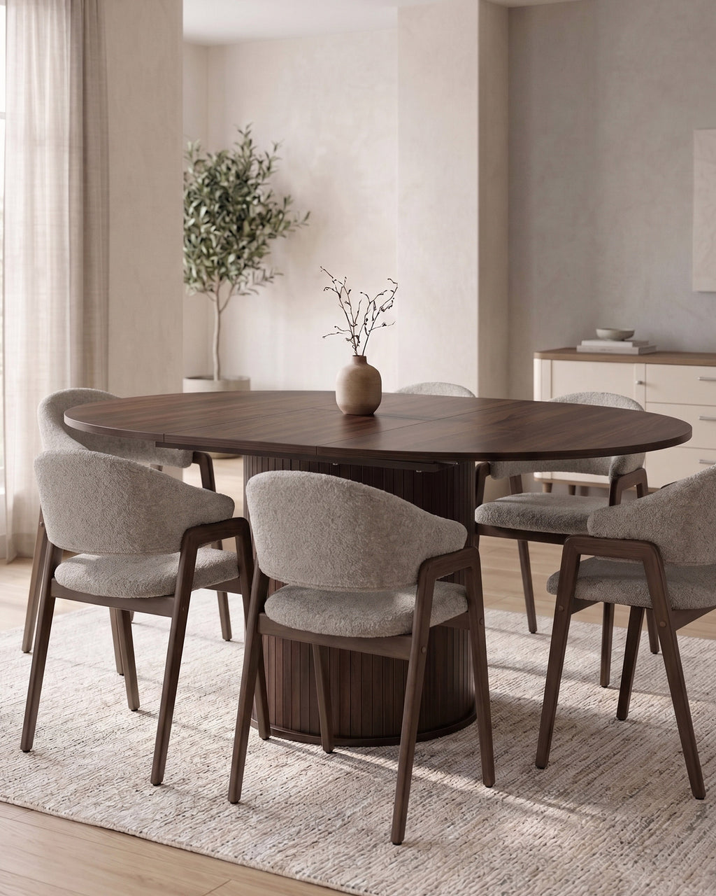 GORDON extendable round dining table (120-160cm)