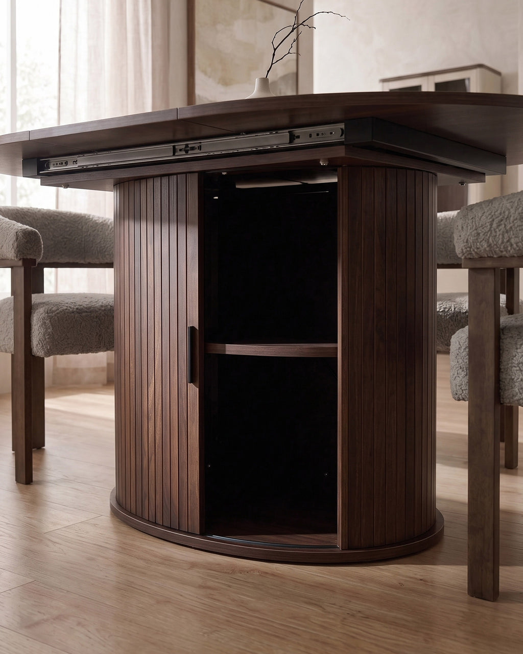 Mesa extensível GORDONIA com arrumação (120-160cm)