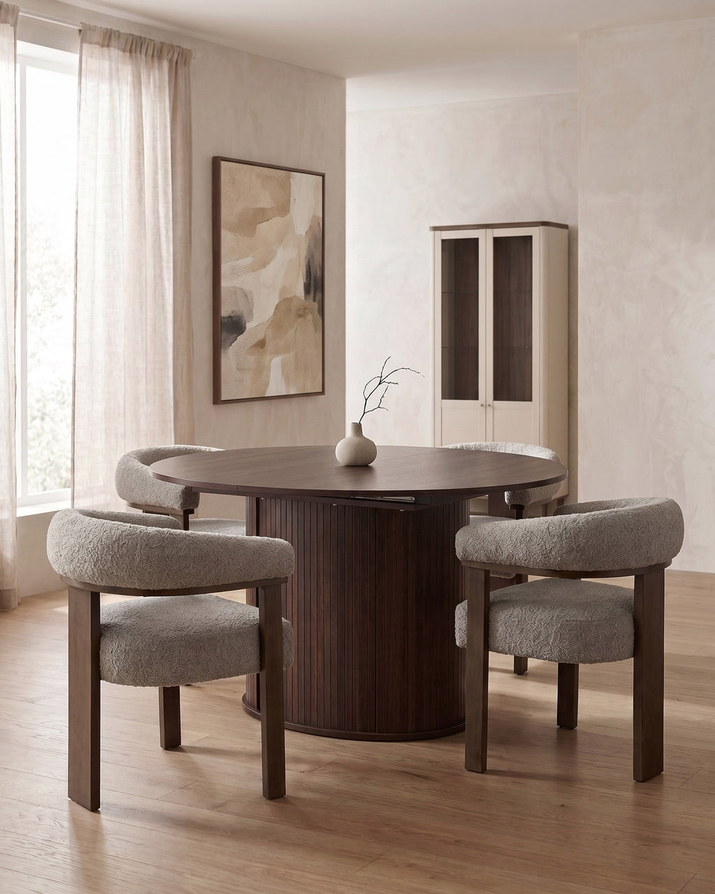 Mesa extensível GORDONIA com arrumação (120-160cm)