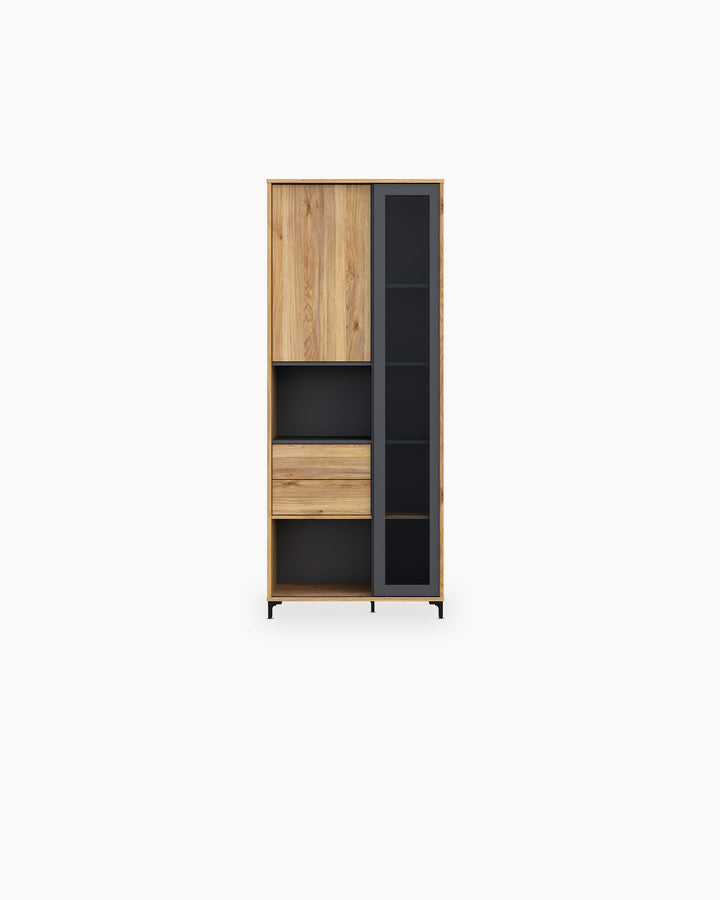 Vitrina NERO con 2 puertas y 2 cajones