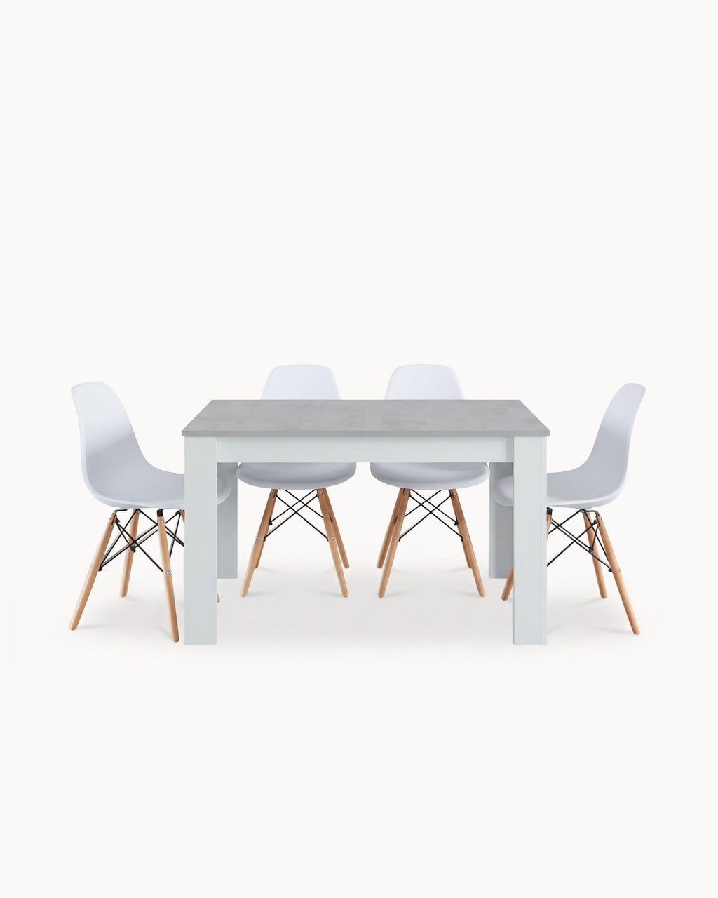 Pack mesa extensível BARCELONA + 4 cadeiras DENVER II