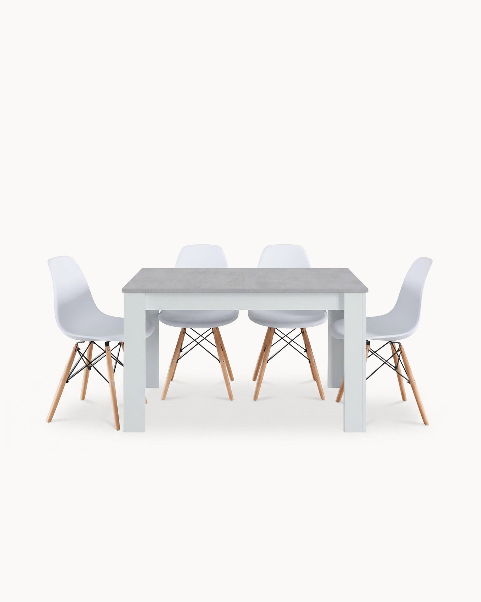 Pack mesa extensível BARCELONA + 4 cadeiras DENVER II