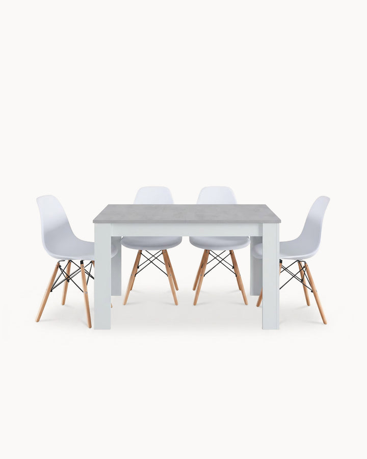 Pack mesa extensível BARCELONA + 4 cadeiras DENVER II