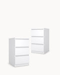 Pack of 2 NEW MATRIX SHINY bedside tables with 3 drawers