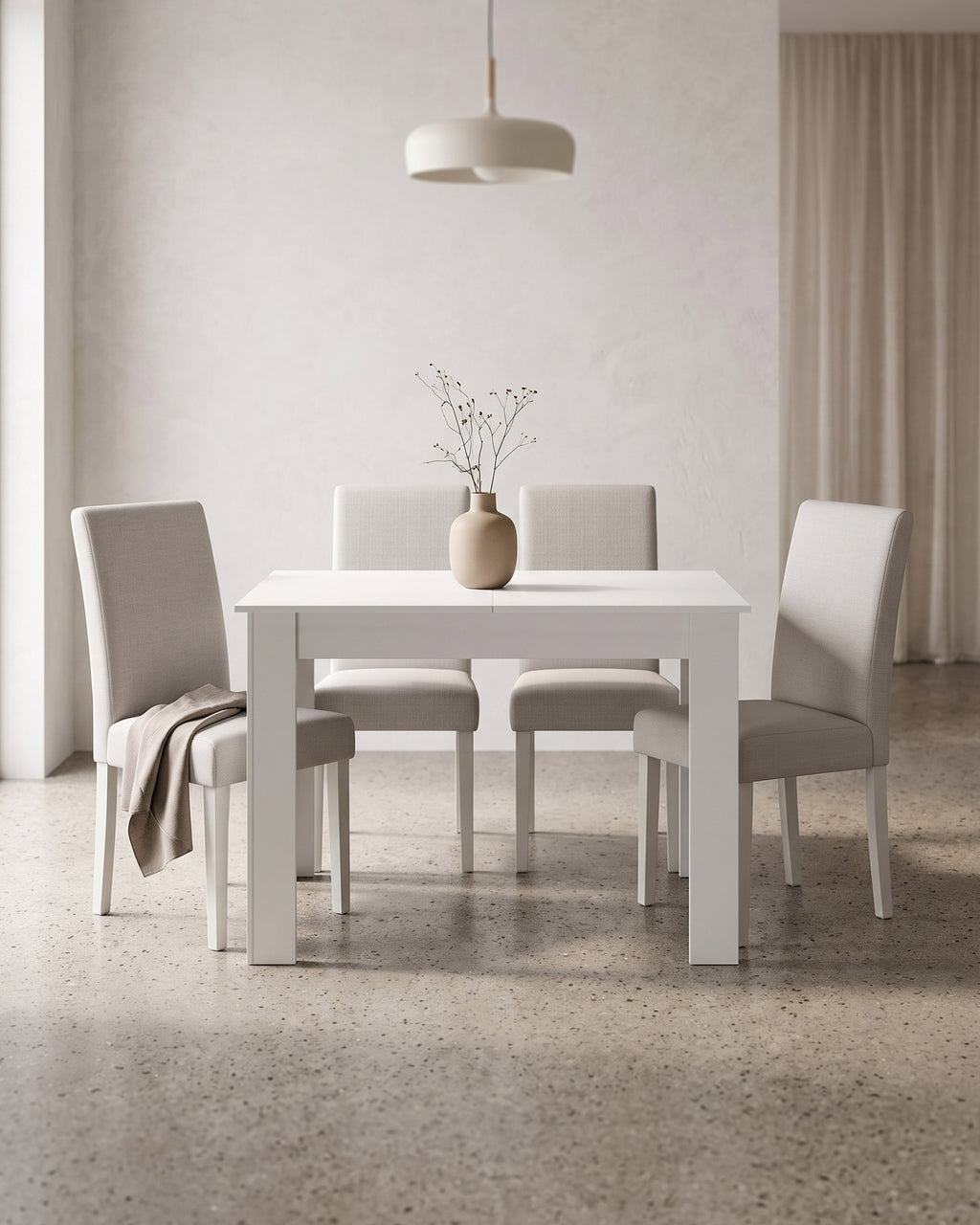 Pack mesa extensível BARCELONA + 4 cadeiras JULLIETE